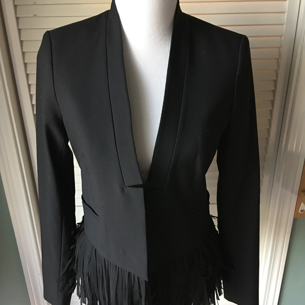 Sharp black "tuxedo" Blazer with tassels